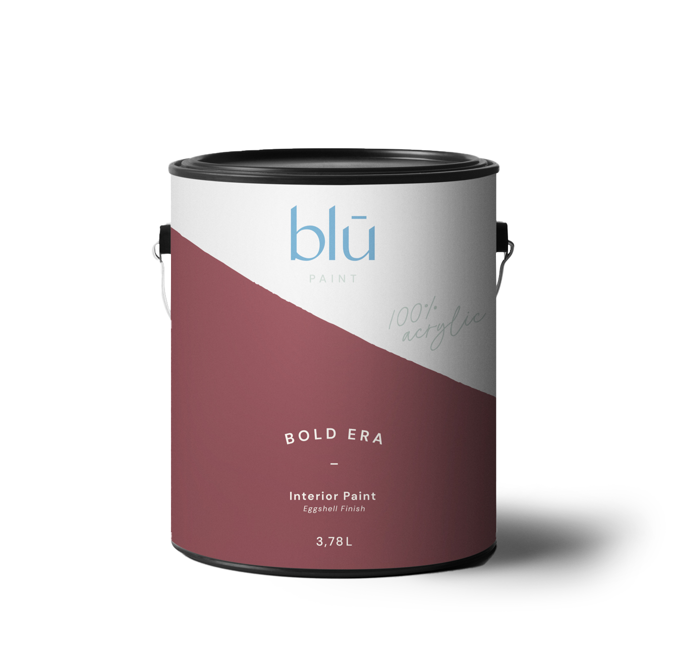 Blu Paint Bold Era interior paint can with eggshell finish and 3.78 liter capacity
