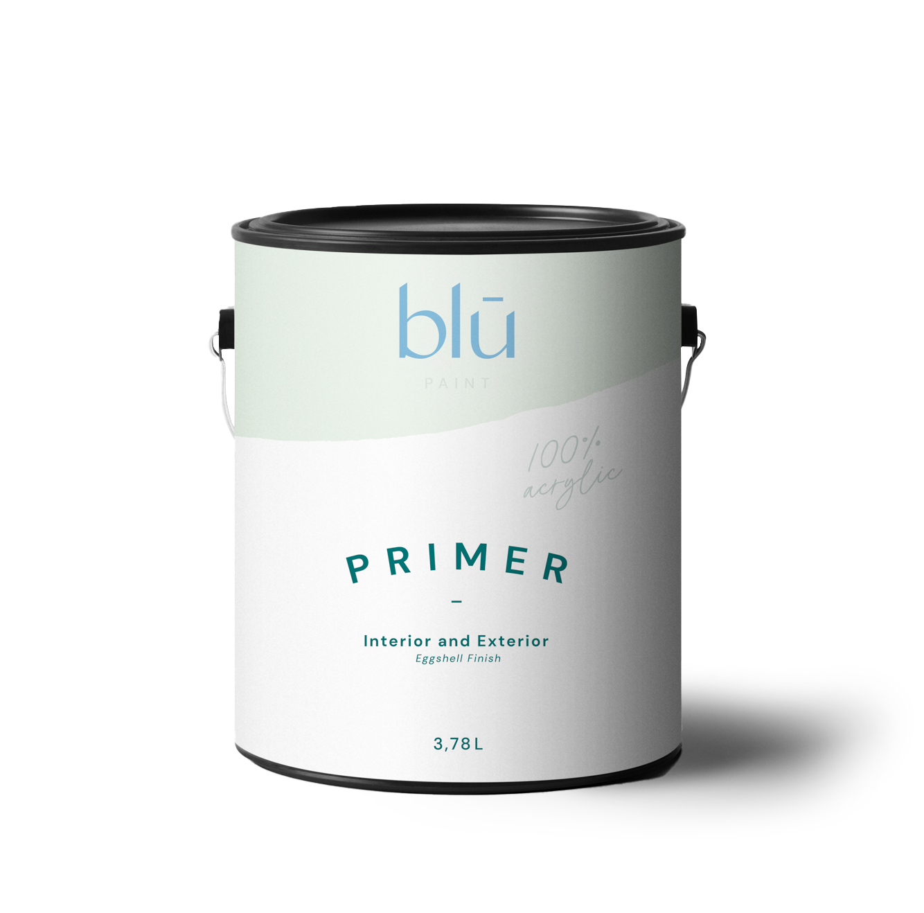 Blu Paint interior and exterior primer paint 3.78L can with 100 percent acrylic eggshell finish