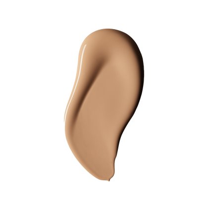 Blu Paint Marias Heart interior paint swatch showing warm beige tan smear on black background