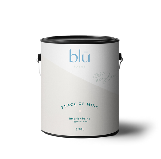Blu Paint Peace of Mind interior paint 3.78L can with eggshell finish for home walls