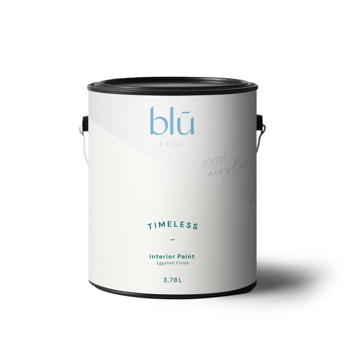 Blū Paint timeless interior paint in a 3.78 liter can with eggshell finish for elegant home decor